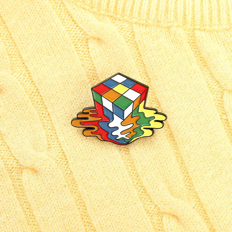 Rubiks Cube Lapel Pin/ Brooch