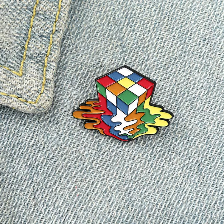 Rubiks Cube Lapel Pin/ Brooch