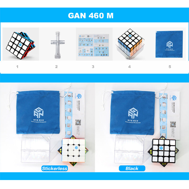 GAN 460 M Speedcube, 4 X 4 Speed Cube, Puzzle Toy, Stickerless